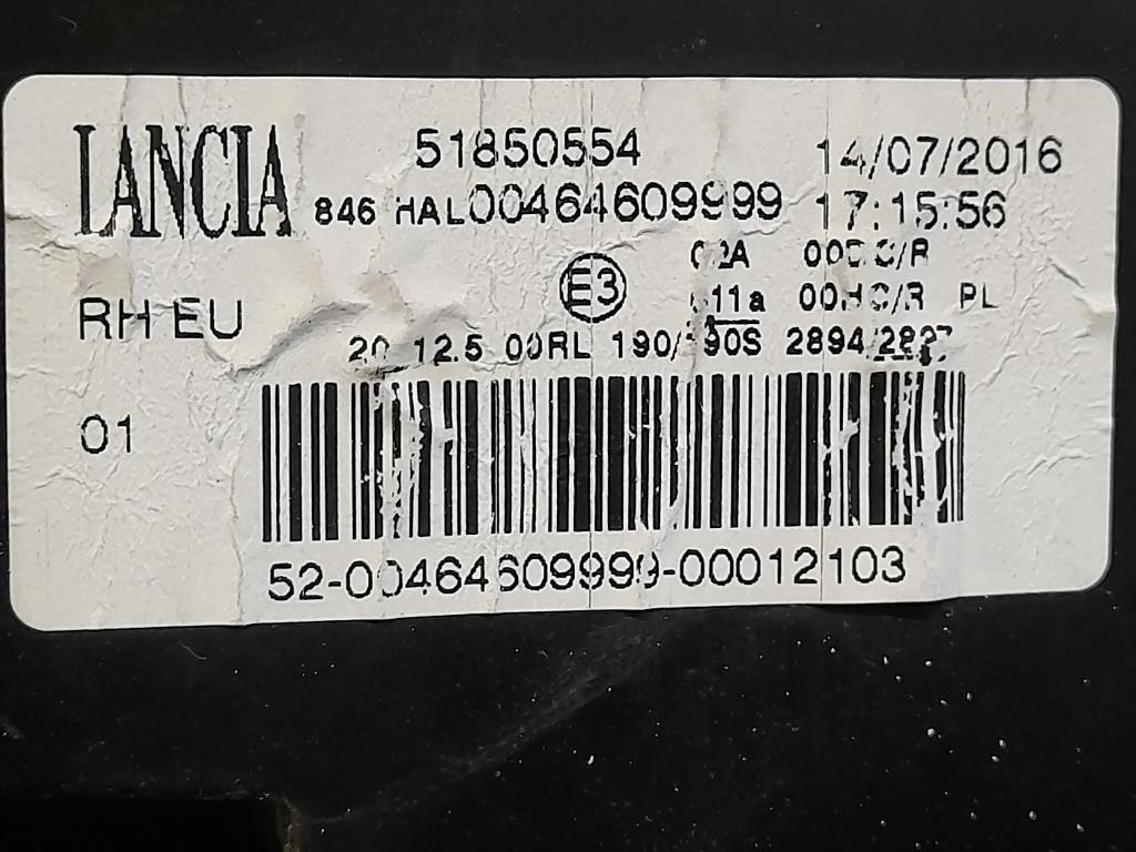 Proiettore ANT DX 51850554 Lancia Ypsilon III 2011