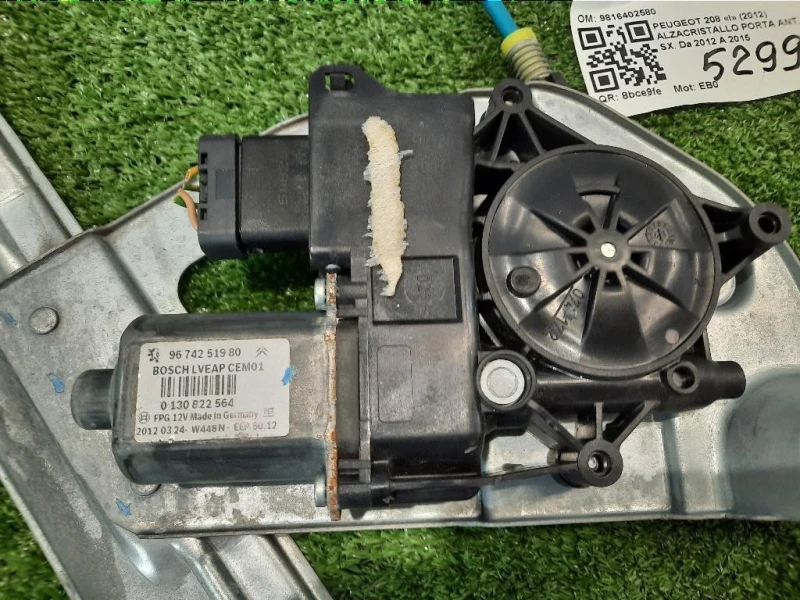 Alzacristallo Porta ANT SX 9816402580 Peugeot 208 I 2012