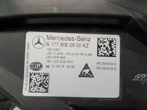 Proiettore ANT DX A1779062800KZ Mercedes Classe A W177 2018