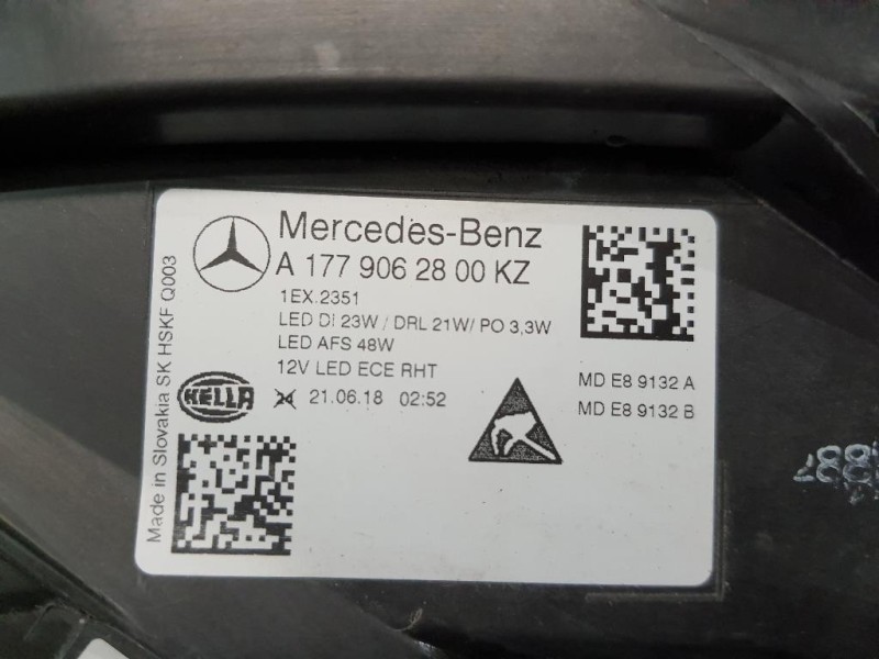 Proiettore ANT DX A1779062800KZ Mercedes Classe A W177 2018