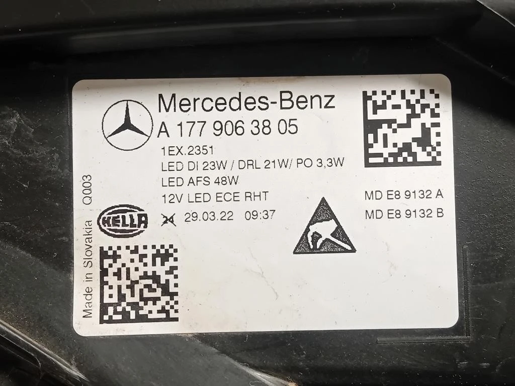 Proiettore ANT DX A1779063805 Mercedes Classe A W177 2022