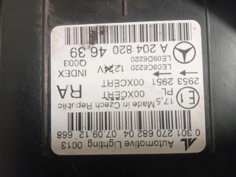 Proiettore ANT DX A2048204639 Mercedes Classe C W204 2007