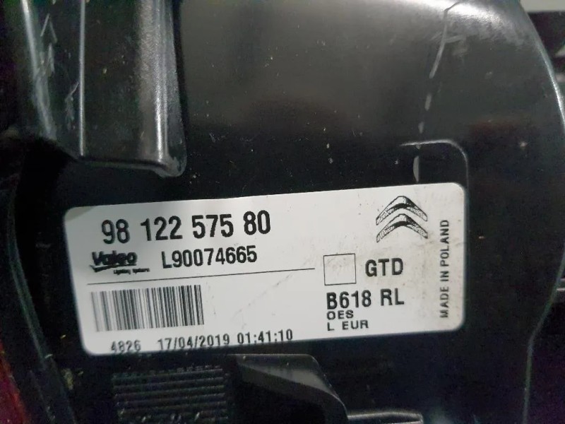 Fanale POST SX 9812257580 Citroen C3 III 2016