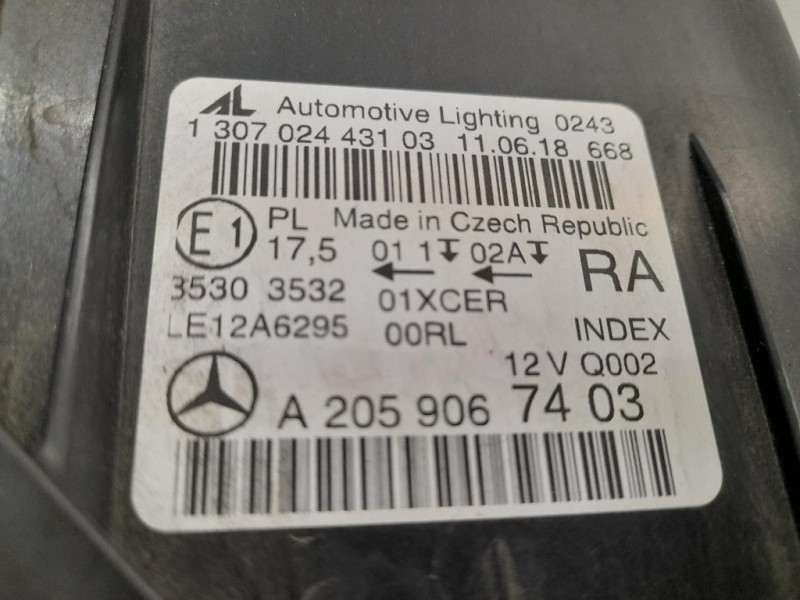 Proiettore ANT DX A2059067403 Mercedes Classe C W205 2014