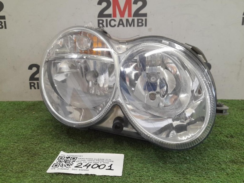 Proiettore ANT DX A2098200261 Mercedes Classe CLK C209 2003