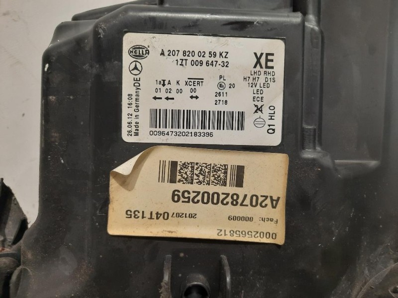 Proiettore ANT DX A2078200159KZ Mercedes Classe E S212 SW 2009