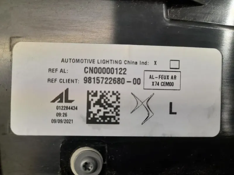 Fanale POST SX 9815722680 Citroen DS7 Crossback 2017