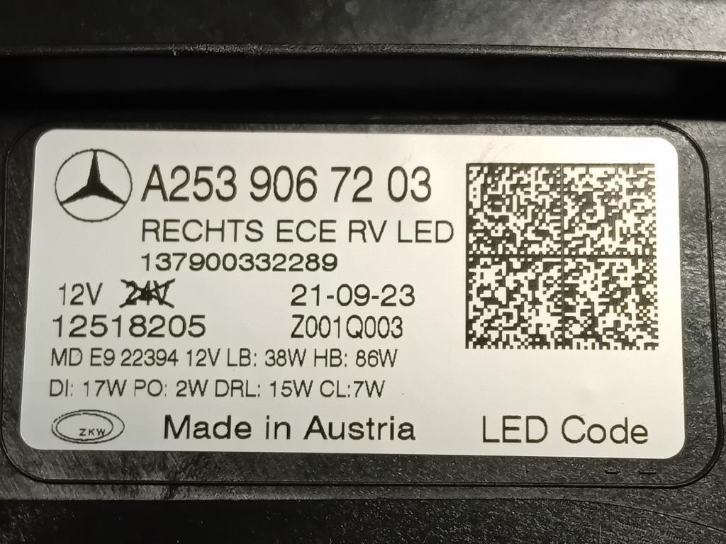 Proiettore ANT DX A2539067203 Mercedes Classe GLC C253 Coupé 2016