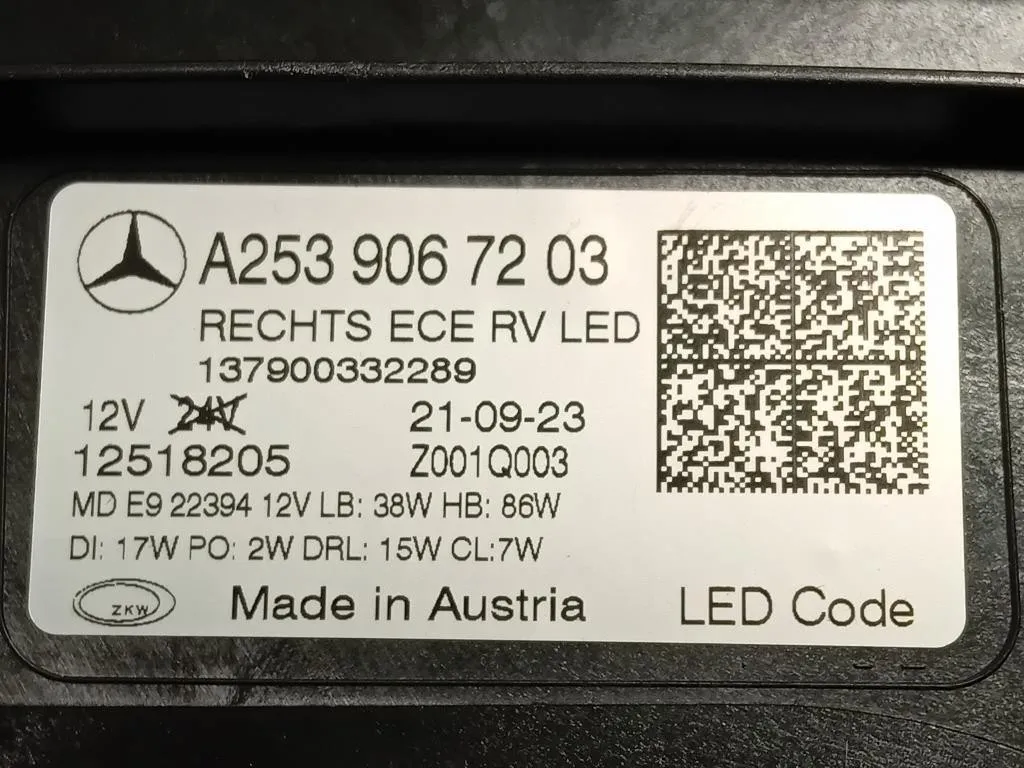 Proiettore ANT DX A2539067203 Mercedes Classe GLC C253 Coupé 2016