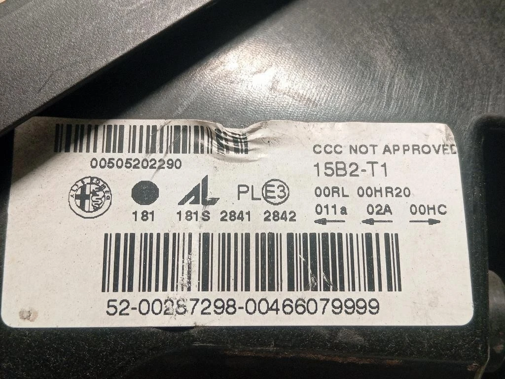 Proiettore ANT SX 46602748 Alfa Romeo Giulietta 2013