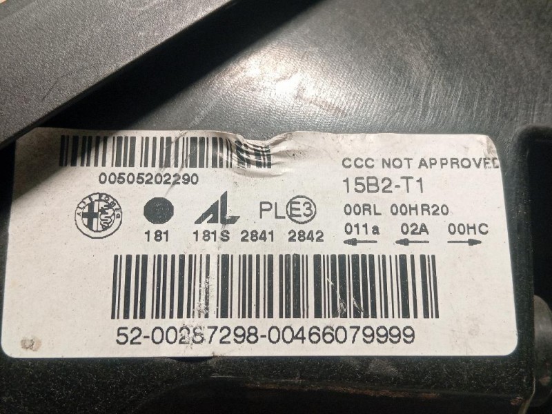 Proiettore ANT SX 46602748 Alfa Romeo Giulietta 2013