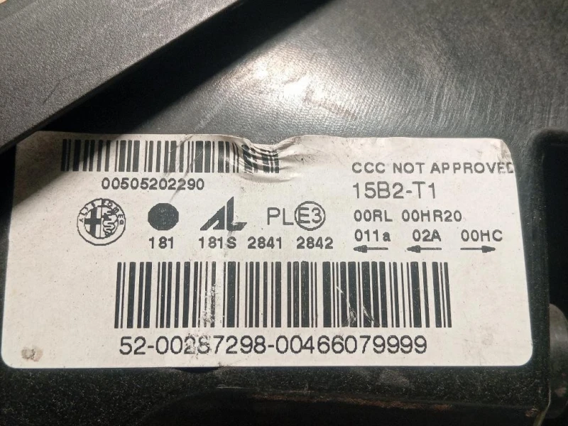 Proiettore ANT SX 46602748 Alfa Romeo Giulietta 2013