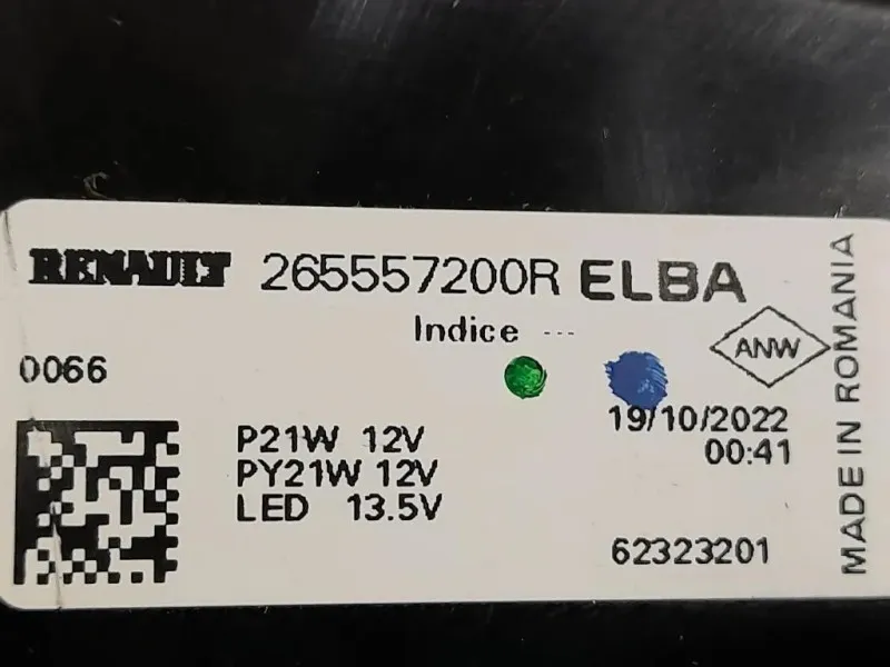 Fanale POST SX 265557200R Dacia Duster II 2021