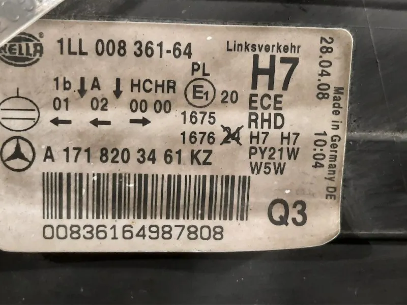 Proiettore ANT DX 1LL 008 361-64 Mercedes Classe SLK R171 2008