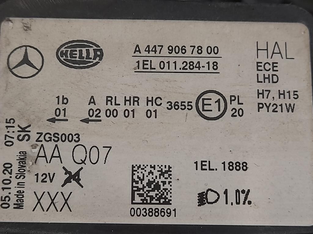 Proiettore ANT DX A4479067800 Mercedes VITO W447 2014