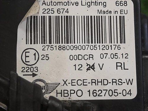 Proiettore ANT DX 162705-04 Mini MINI Clubman R55 2008