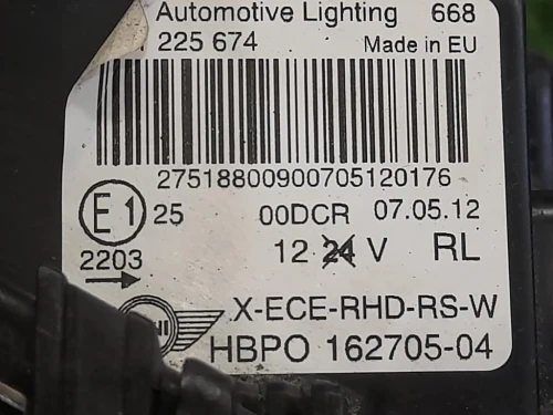 Proiettore ANT DX 162705-04 Mini MINI Clubman R55 2008