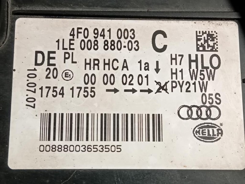 Proiettore ANT SX 4F0 941 003 Audi A6 4F2 2008