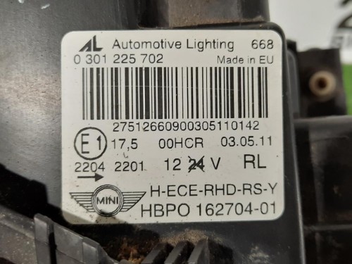 Proiettore ANT DX 0301225702 162704-01 Mini MINI Cooper R56 2007