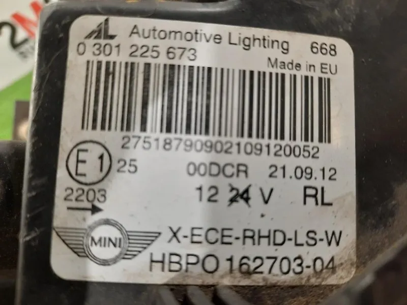 Proiettore ANT DX 63127292050 Mini MINI Cooper R56 2007