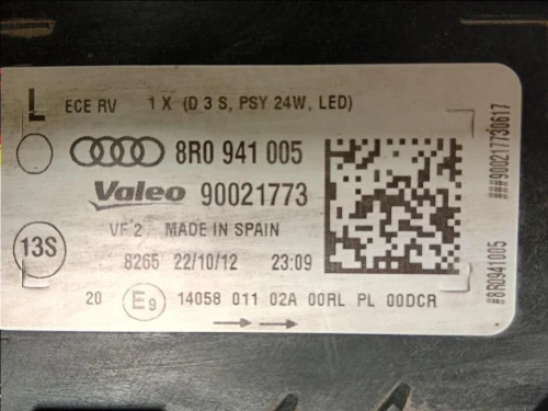 Proiettore ANT SX 8R0941005 Audi Q5 8RB 2012