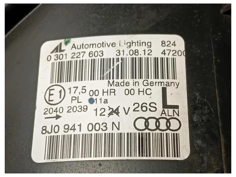 Proiettore ANT SX 8J0 941 003 N DANNI IN FOTO Audi TT 8J3 2010