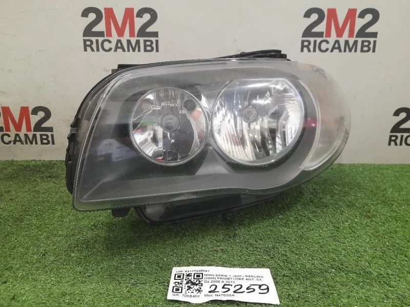 Proiettore ANT SX 63117249651 89502132 Bmw Serie 1 E87 Berlina 2005