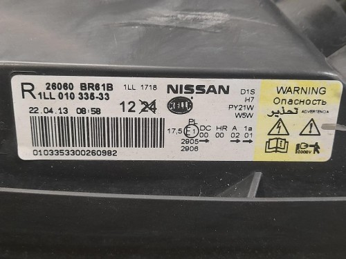 Proiettore ANT DX 26060BR61B Nissan Qashqai I 2010