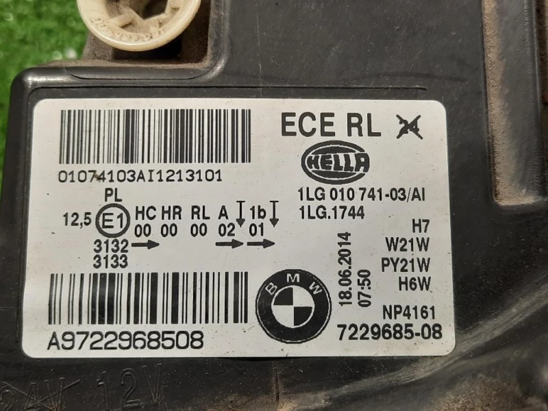 Proiettore ANT SX 7229695-08 BMW FARO Bmw Serie 1 F20 Berlina 2012