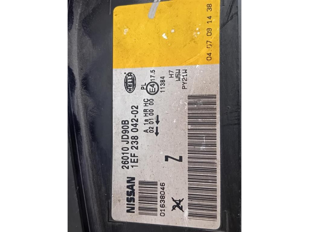 Proiettore ANT DX 26010 JD90B Nissan Qashqai II 2014