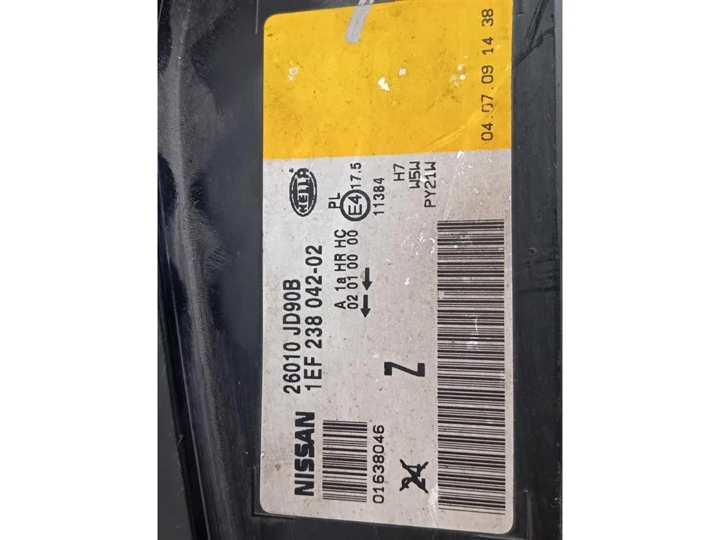 Proiettore ANT DX 26010 JD90B Nissan Qashqai II 2014