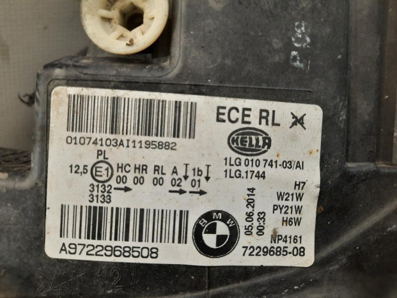 Proiettore ANT SX 63117229685 Bmw Serie 1 F20 Berlina 2012