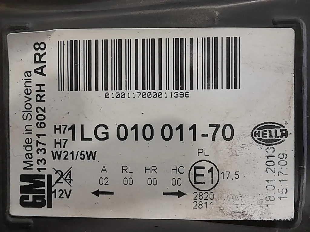 Proiettore ANT DX 1LG010011-70 Opel Astra J 2010