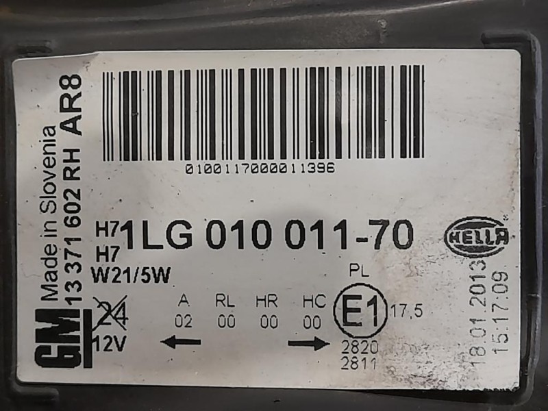 Proiettore ANT DX 1LG010011-70 Opel Astra J 2010