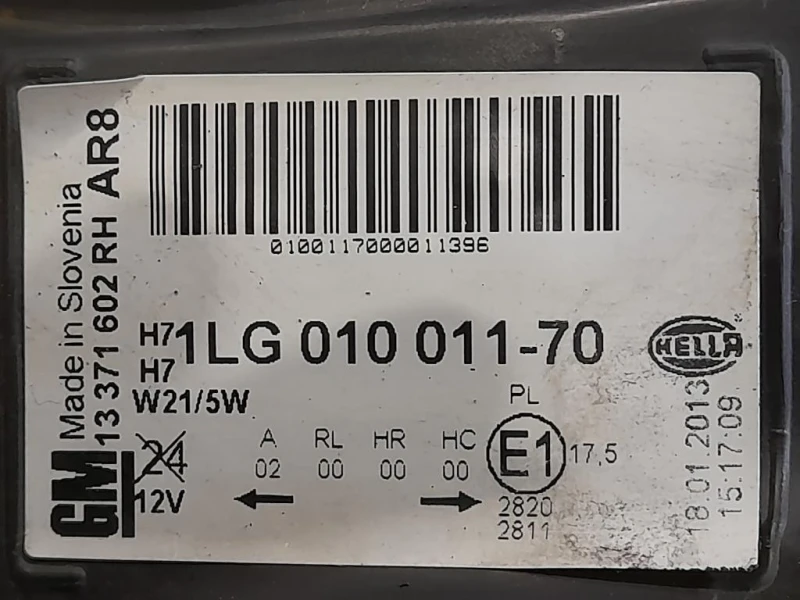 Proiettore ANT DX 1LG010011-70 Opel Astra J 2010