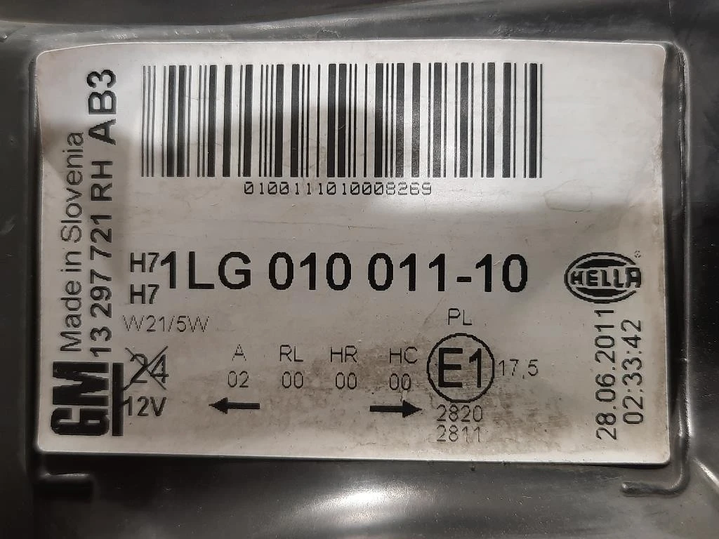 Proiettore ANT DX 1LG010011-10 Opel Astra J 2012