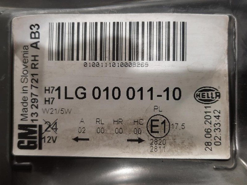 Proiettore ANT DX 1LG010011-10 Opel Astra J 2012