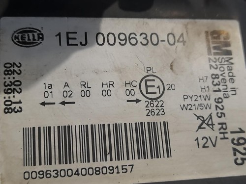 Proiettore ANT DX 1EJ009630-04 Opel Astra J 2012