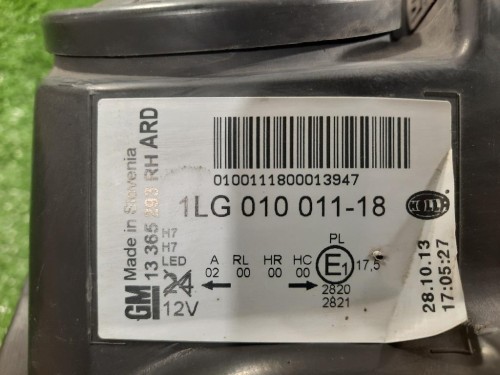 Proiettore ANT DX 1LG010011-18 Opel Astra J 2012