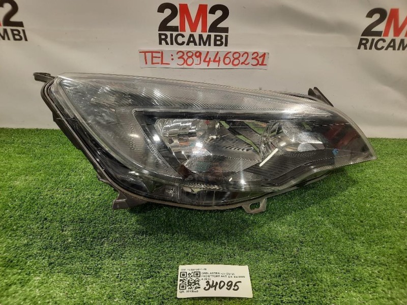 Proiettore ANT DX 1LG010011-18 Opel Astra J 2012