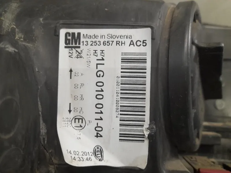 Proiettore ANT DX 13253657 Opel Astra J SW 2010