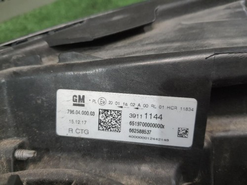 Proiettore ANT DX 39111144 Opel Astra K 2016