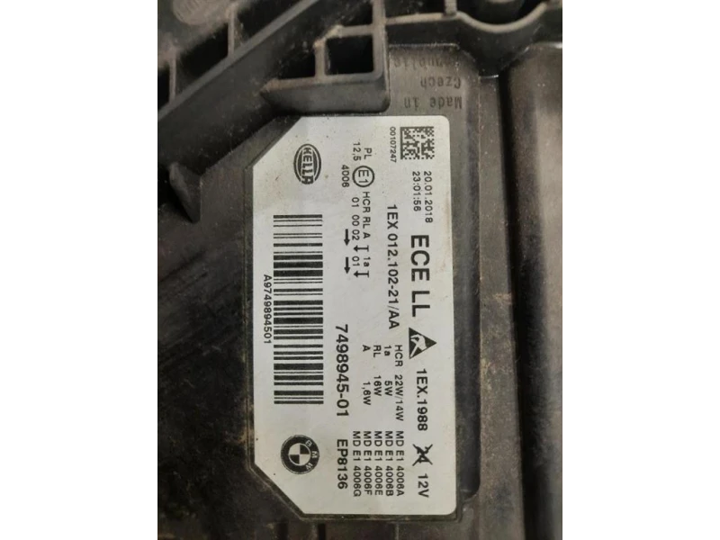 Proiettore ANT SX 7498945 Bmw Serie 3 F30 Berlina 2015