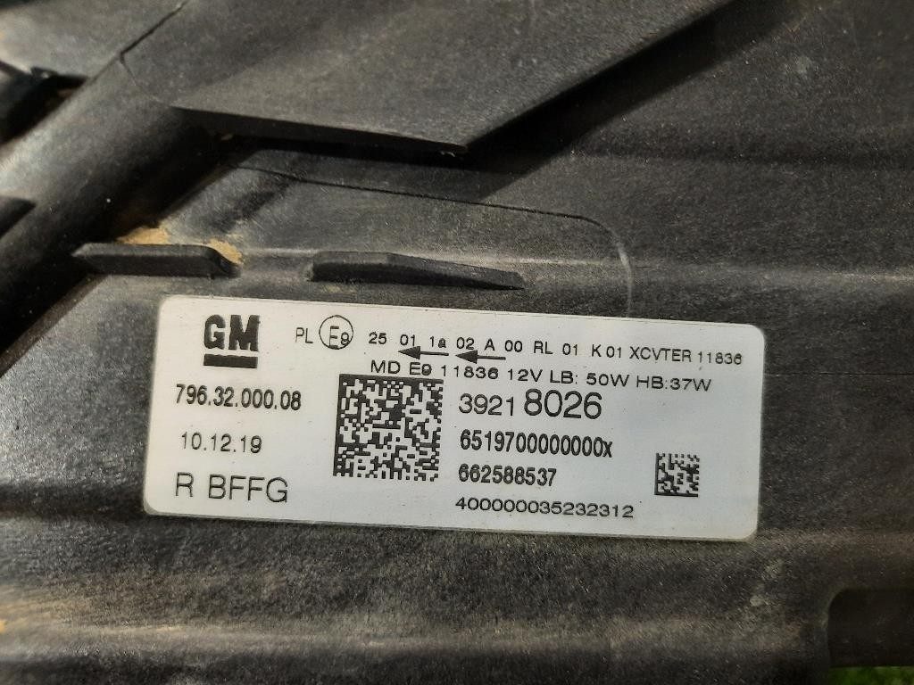 Proiettore ANT DX 39218026 Opel Astra K 2019