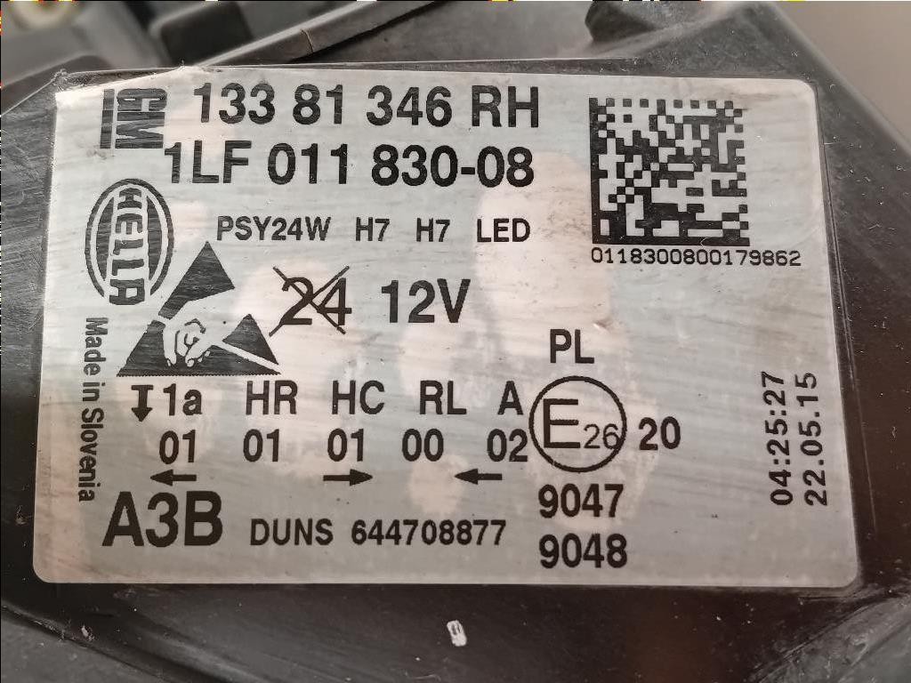 Proiettore ANT DX 1LF 011 830-08 Opel Corsa E 2014