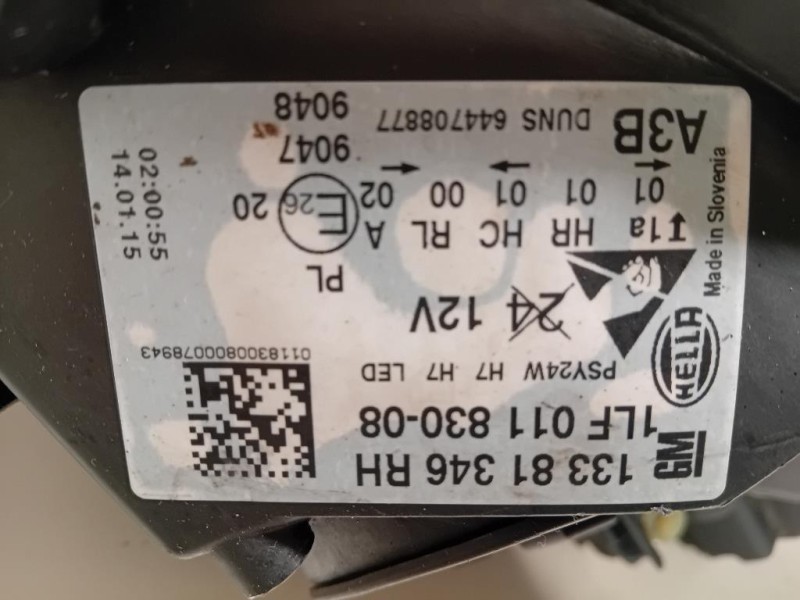 Proiettore ANT DX 13381346 Opel Corsa E 2014