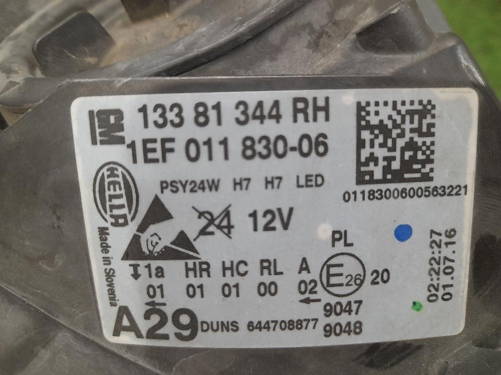 Proiettore ANT DX 13381344 Opel Corsa E 2014