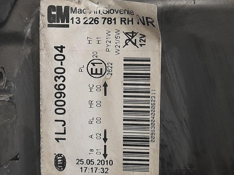 Proiettore ANT DX 13226781 Opel Insignia A 2009