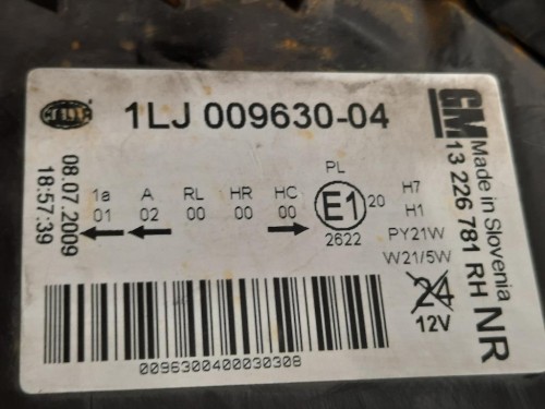 Proiettore ANT DX 1LJ009630-04 Opel Insignia A 2009