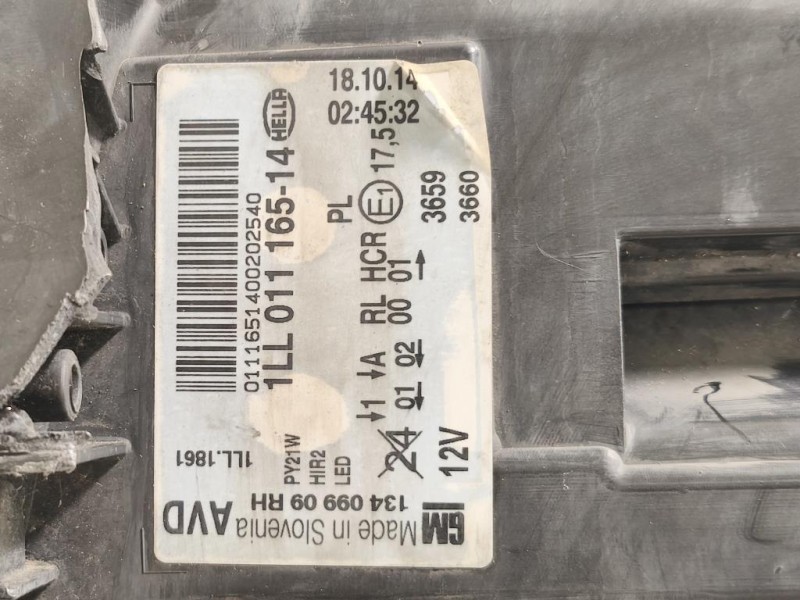 Proiettore ANT DX 1LL 011 165-14 Opel Insignia A 2013